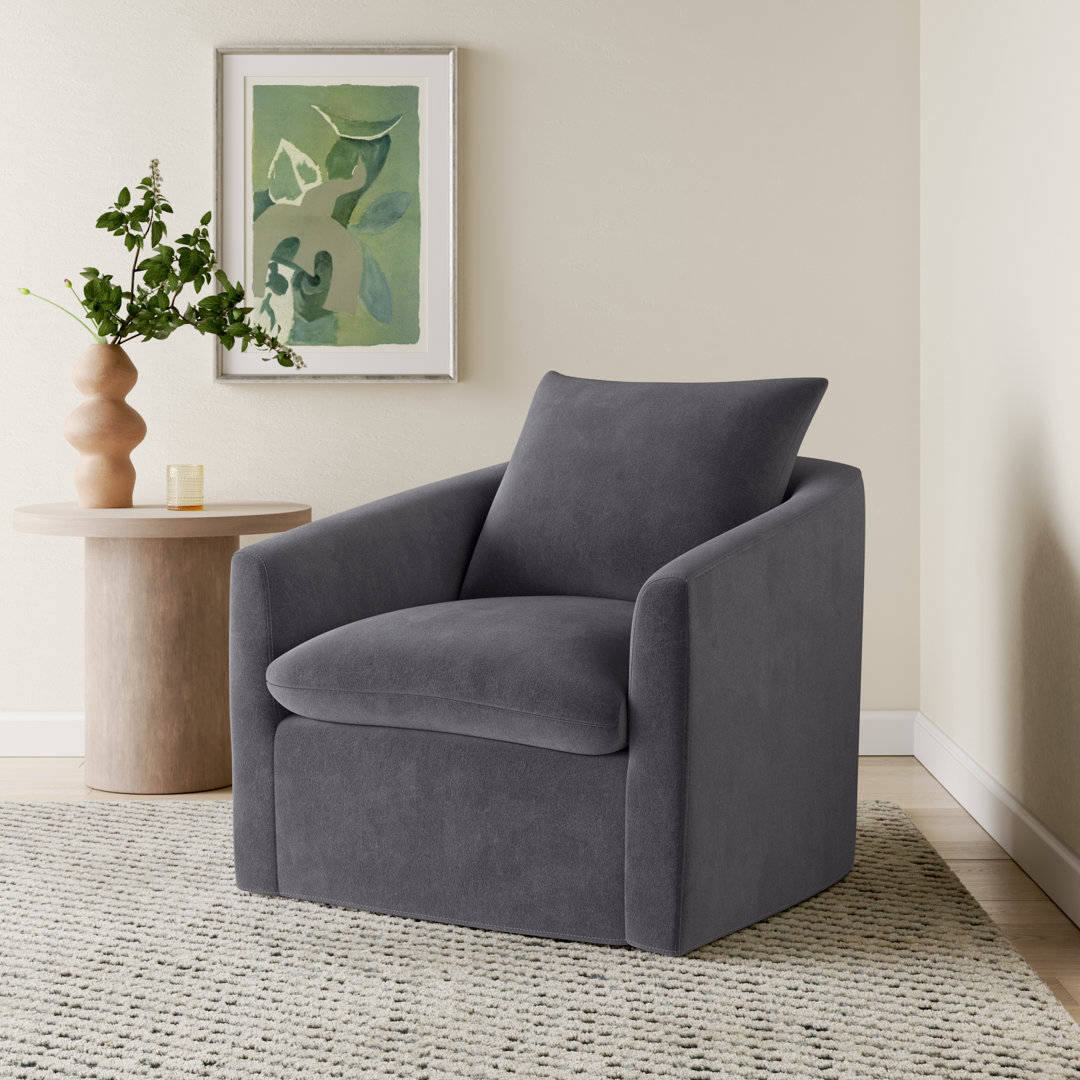 Menta Upholstered Swivel Barrel Chair